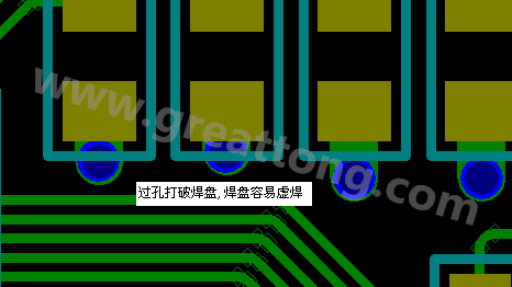 PCB設(shè)計(jì)案例分析：過孔破焊盤，造成SMT虛焊