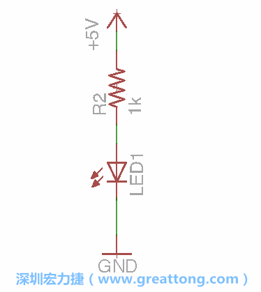 如圖所示放置一個(gè)開關(guān)（switch）、10K電阻器（10k resistor）和0.1μF的電容（0.1μF capacitor），并把開關(guān)的一端連到接地端上。