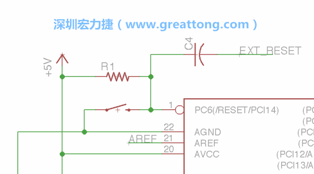 很多PCB設(shè)計(jì)者的設(shè)計(jì)不符合人體工學(xué)，他們使用很小的按鈕、不方便的元件配置和難以解讀的標(biāo)簽，千萬不要變成這樣！這次我們的設(shè)計(jì)有一個(gè)大小合適的重置按鈕（reset button）和可以清楚辨認(rèn)是否已經(jīng)接上電源的LED指示燈。