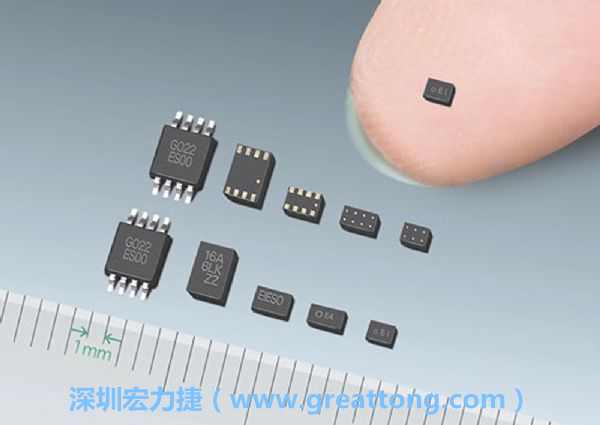 常規(guī)IC與WLP制作的封裝設(shè)計(jì)元件，尺寸有極大的差異，WLP僅需晶粒尺寸就有相同的電氣特性。